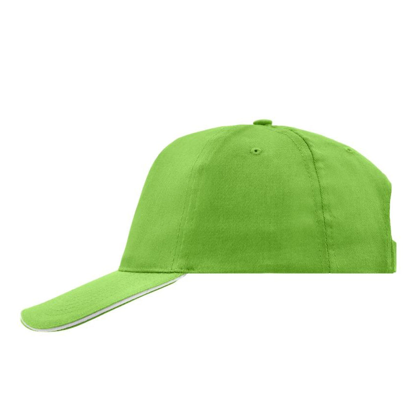 Myrtle Beach - 5 Panel Promo Sandwich Cap - Adjustable - Lime Green/White