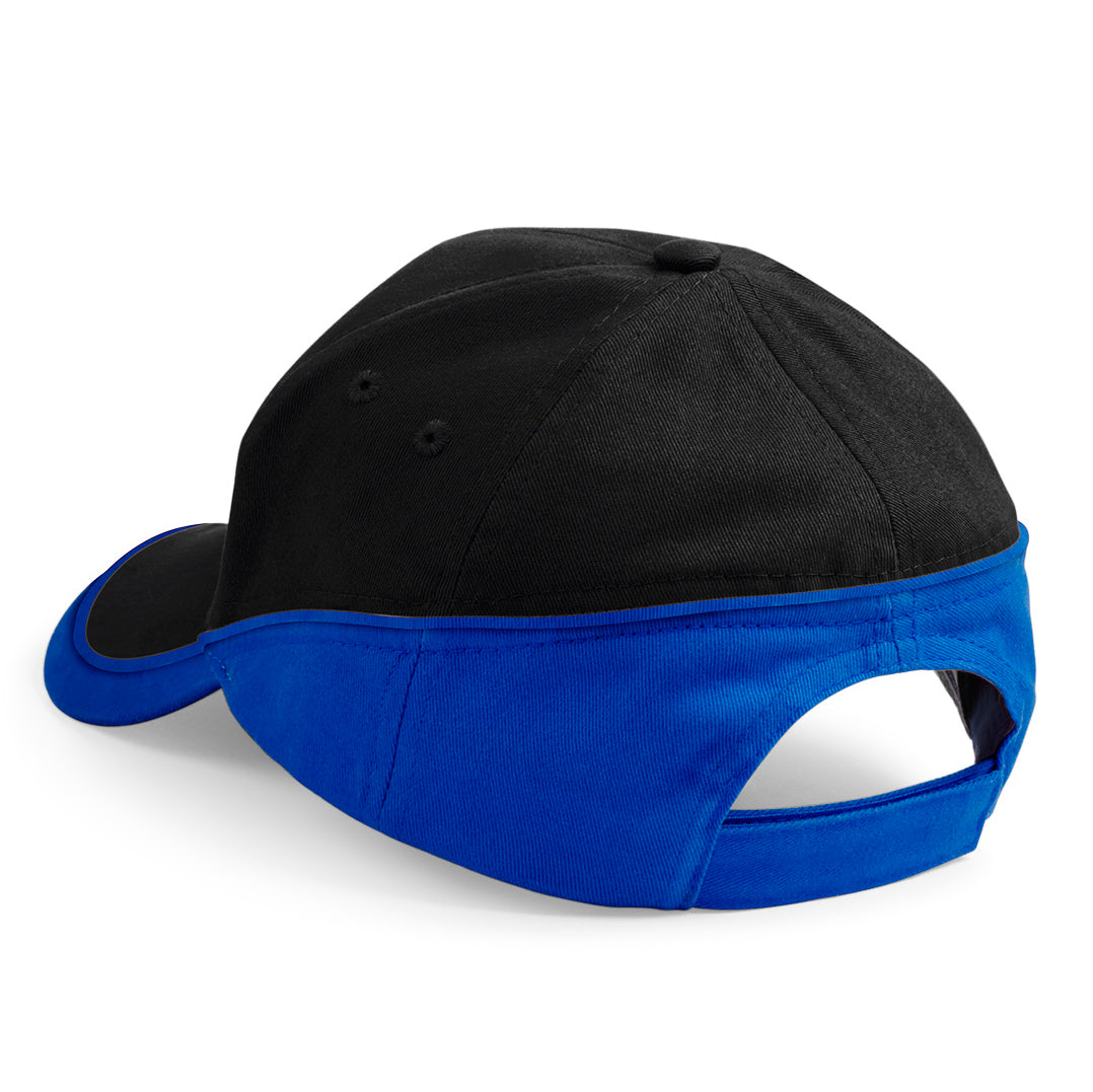 Beechfield - Teamwear Competetion Cap - Adjustable - Black/Bright Royal