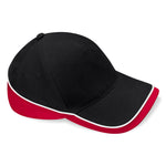 Beechfield - Teamwear Competetion Cap - Adjustable - Black/Classic Red/White