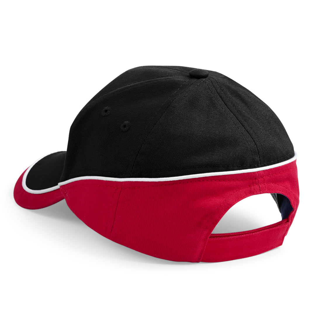 Beechfield - Teamwear Competetion Cap - Adjustable - Black/Classic Red/White