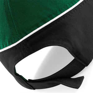 Beechfield - Teamwear Competetion Cap - Adjustable - Bottle Green/Black/White