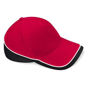 Beechfield - Teamwear Competetion Cap - Adjustable - Classic Red/Black/White