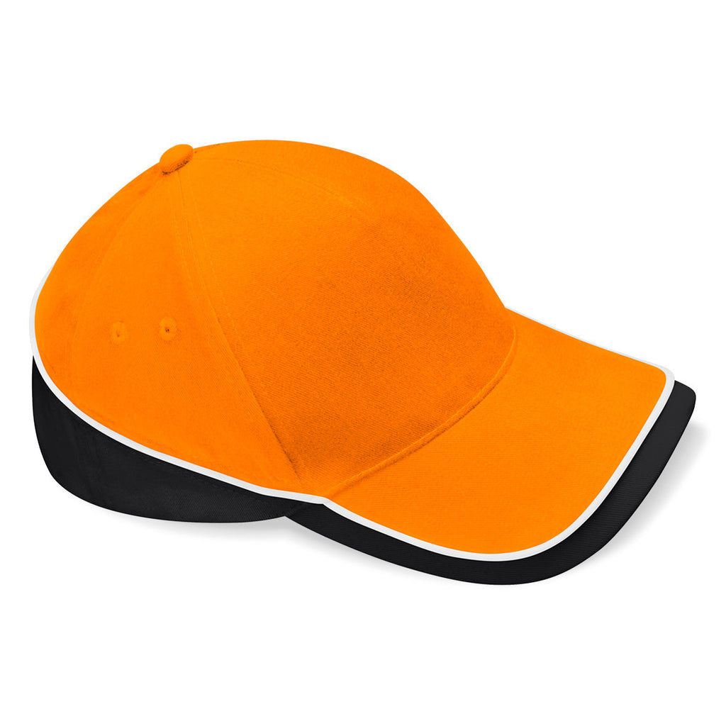 Beechfield - Teamwear Competetion Cap - Adjustable - Orange/Black/White