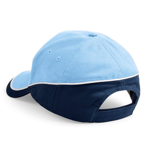 Beechfield - Teamwear Competetion Cap - Adjustable - Sky Blue/French Navy/White