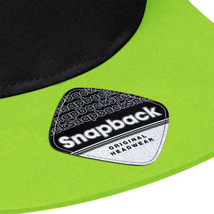 Beechfield - 5 Panel Contrast - Snapback - Black/Lime Green