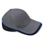 Beechfield - Teamwear Competetion Cap - Adjustable - Graphite Grey/Black/Bright Royal