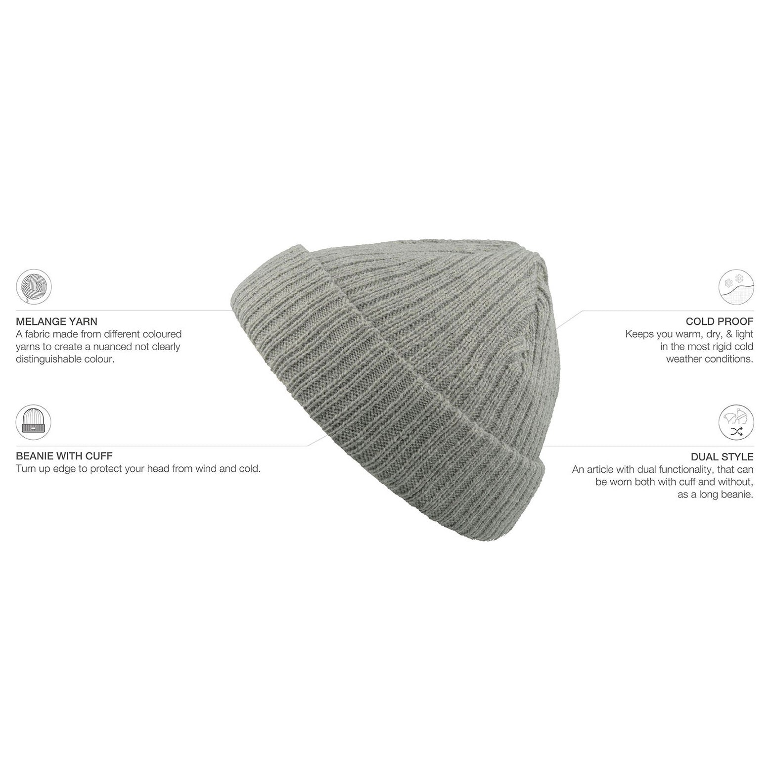 Atlantis - Docker Beanie - Docker - Light Grey Melange