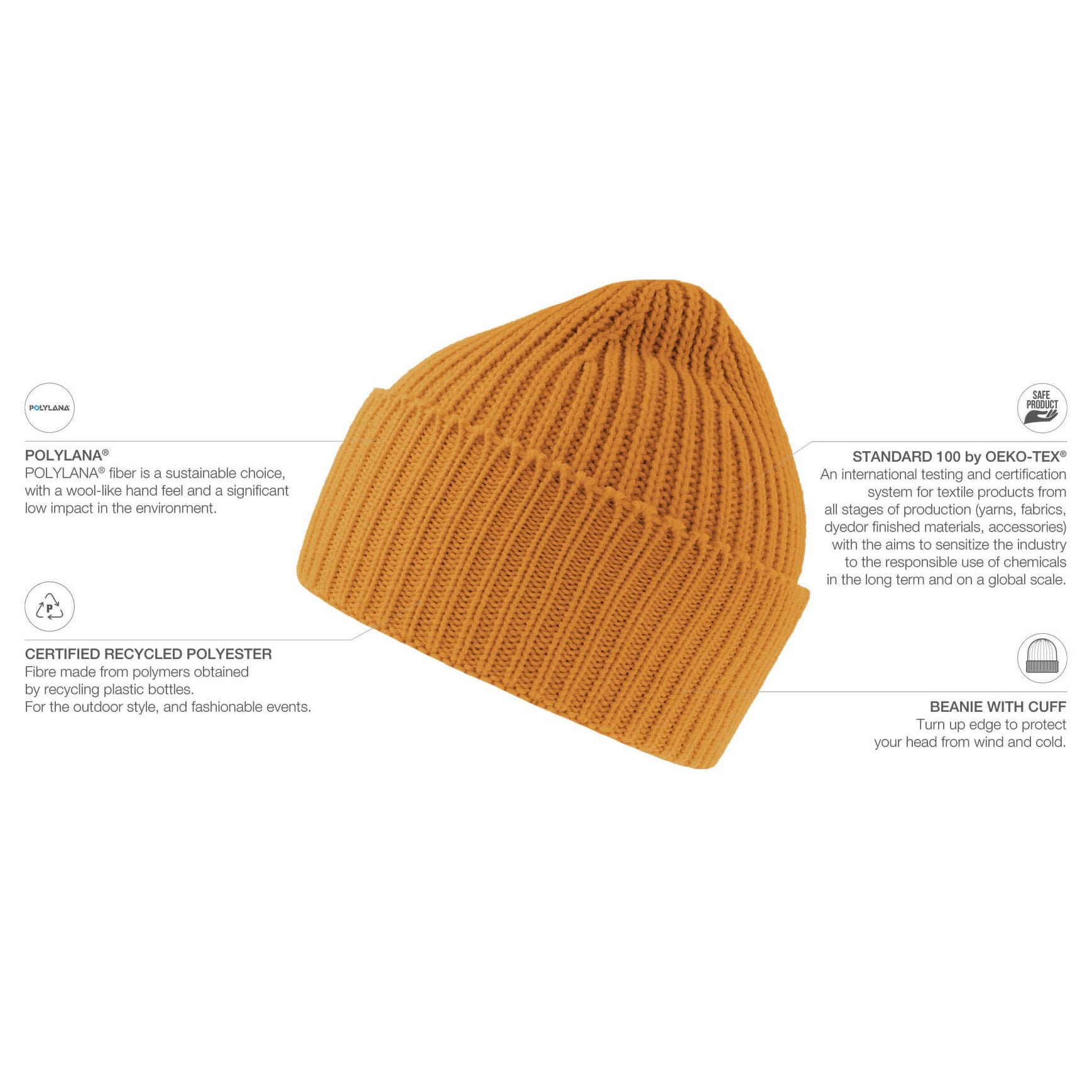 Atlantis - Oak - Beanie - Mustard