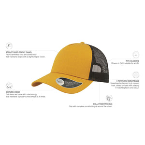 Atlantis - Rapper Cotton Cap - Trucker/Snapback - Mustard/Black