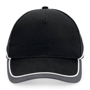 Beechfield - Teamwear Competetion Cap - Adjustable - Black/Graphite Grey/White