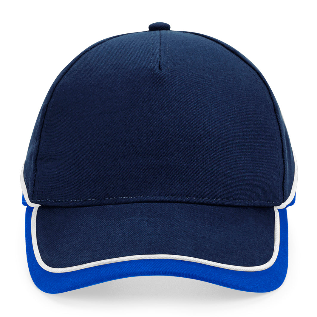 Beechfield - Teamwear Competetion Cap - Adjustable - French Navy/Bright Royal/White