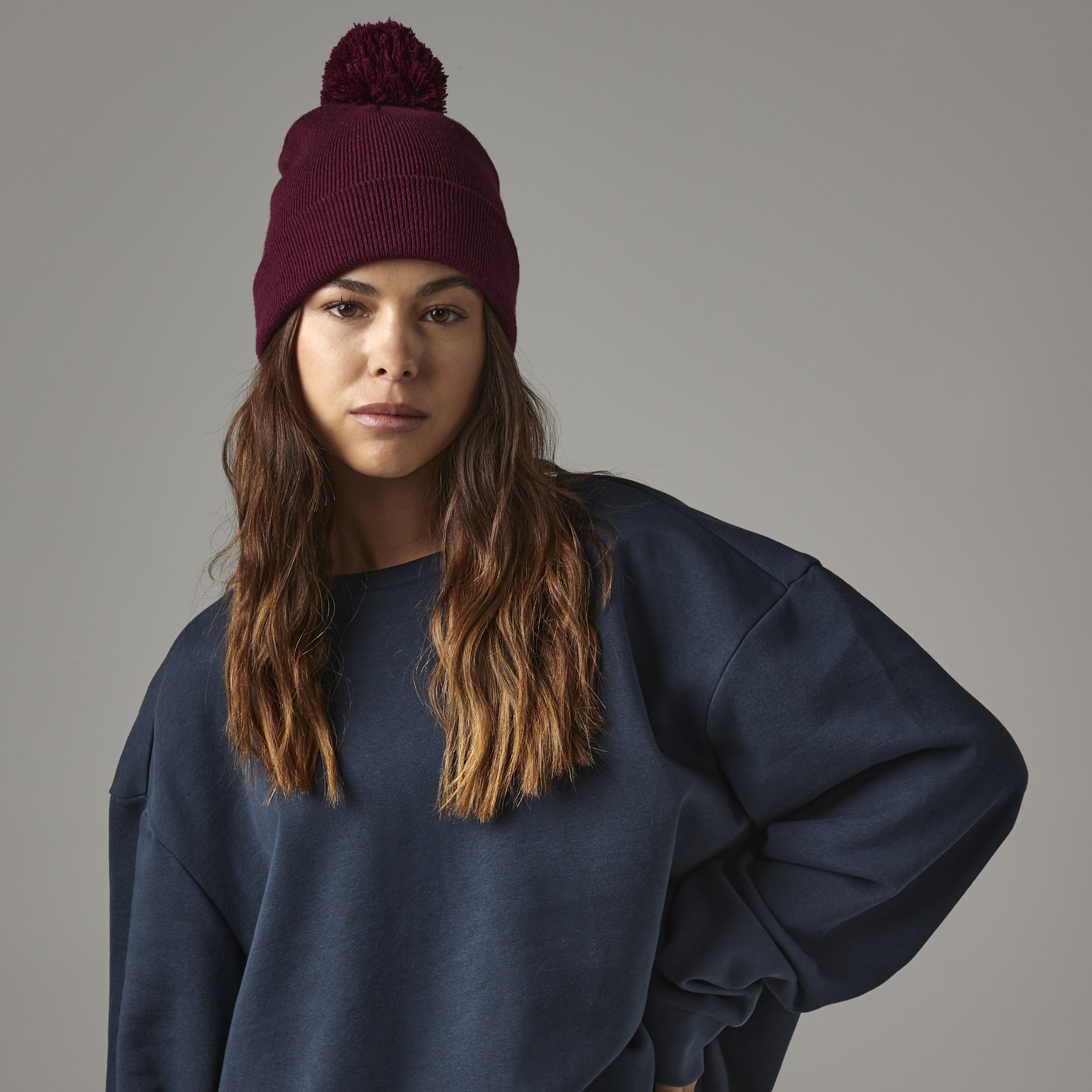 Beechfield - Original Pom Pom - Beanie - Burgundy