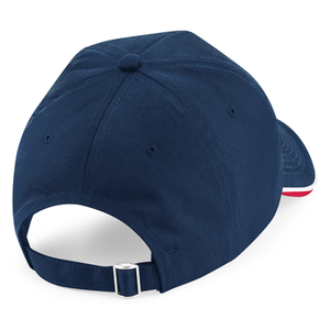 Beechfield - Authentic Piped Peak - Adjustable - French Navy/Classic Red/White