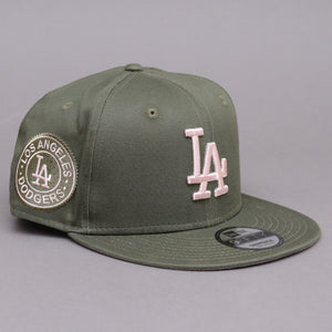 New Era - LA Dodgers 9Fifty Side Patch Medium - Snapback - Olive/Pink