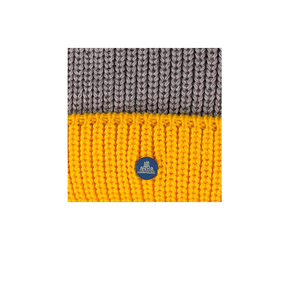Hammaburg - Docker Knit - Beanie - Grey/Yellow
