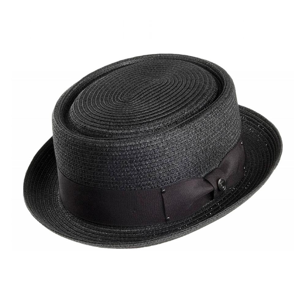 Jaxon & James - Toyo Braided Pork Pie Hat - Straw Hat - Black