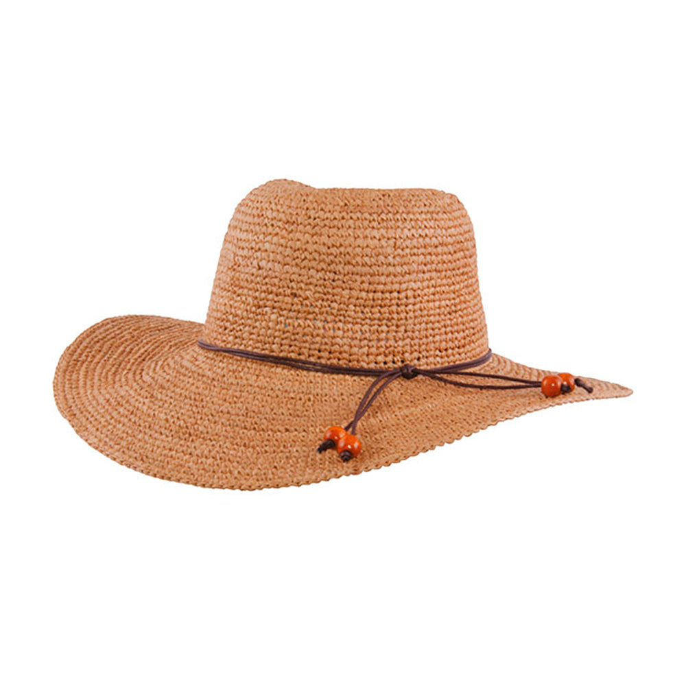 MJM Hats - Calinda W Raffia - Straw Hat - Brown