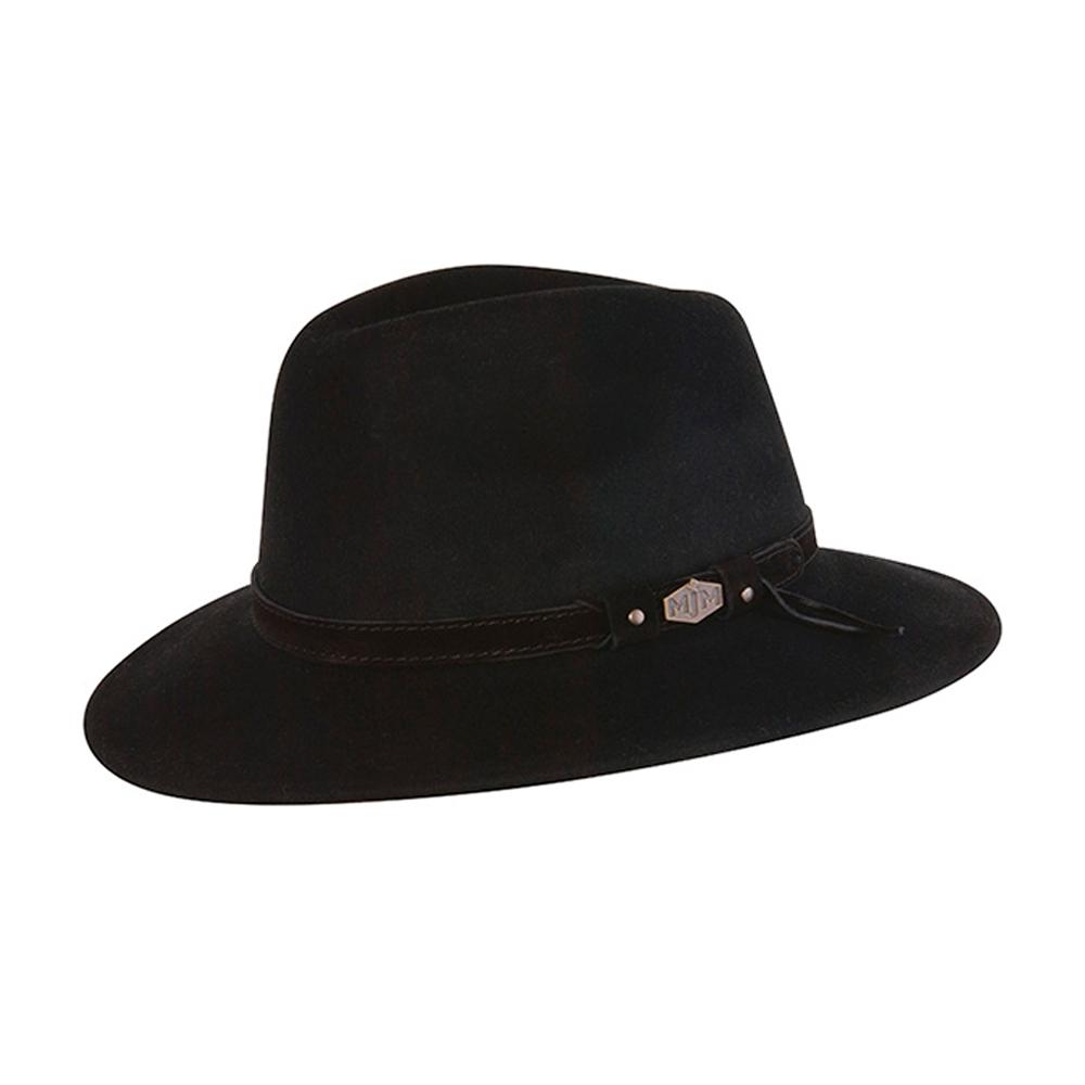 MJM Hats - Levi WR Crush - Fedora Hat - Black