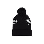 Mitchell & Ness - Jacquard Script Bobble Knit - Beanie - Black