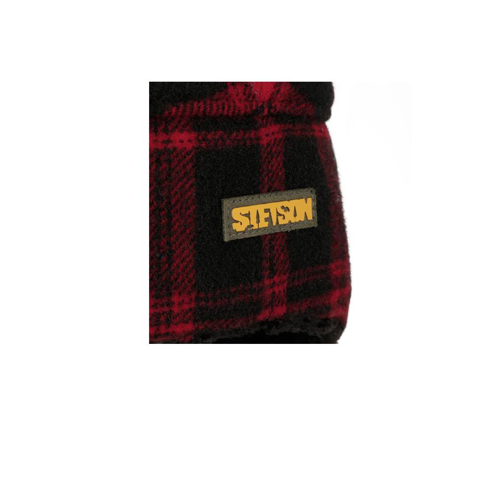 Stetson - Country Check Lapeer Aviator Hat - Beanie - Black/Red